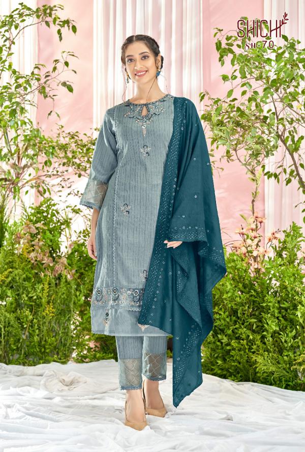 Shichi Saanjh Collection Naylon Exclusive Wear Kurti Pant And Dupatta